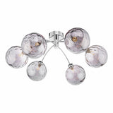 6 Light Semi Flush Polished Chrome Smoked Dimpled 150Mm Glass