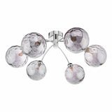 IZZ0650-10 6 Light Semi Flush Polished Chrome Smoked Dimpled 150Mm Glass