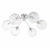 IZZ0650-12 6 Light Semi Flush Polished Chrome Clear Dimpled 150Mm Glass