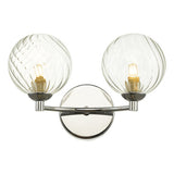 IZZ0950-03 2 Light Wall Light Polished Chrome Twisted Glass