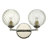 2 Light Wall Light Polished Chrome Twisted Glass