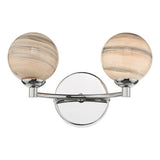 IZZ0950-07 2 Light Wall Light Polished Chrome Planet Glass