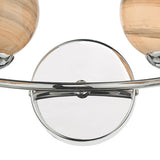 2 Light Wall Light Polished Chrome Planet Glass