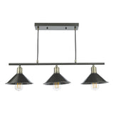 JAL0361 3 Light Bar Pendant Graphite Antique Brass