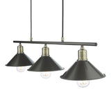 3 Light Bar Pendant Graphite Antique Brass