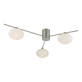 JAS5346 3 Light Semi Flush Satin Nickel Opal Glass