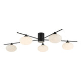JAS5422 5Lt Semi Flush Matt Black Opal Glass