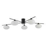 5Lt Semi Flush Matt Black Opal Glass