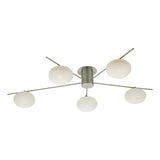 5 Light Semi Flush Satin Nickel