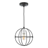 1 Light Pendant Matt Black/Polished Chrome