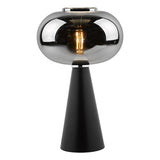 JEN4222 Table Lamp Smoked Glass Satin Black