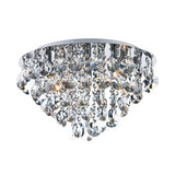 JES5450 5 Light Flush Polished Chrome Complete With Clear Droppers