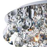 5 Light Flush Polished Chrome Complete With Clear Droppers