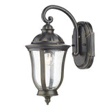 JOH1635 Outdoor Wall Light Black/Gold Glass Ip44