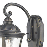 Outdoor Wall Light Black/Gold Glass Ip44