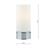 Touch Table Lamp Polished Chrome Opal Glass