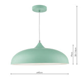 1 Light Pendant Matt Pale Green