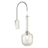 KAS0708 Single Wall Light Clear Glass & Polished Chrome
