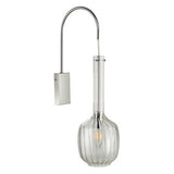 Single Wall Light Clear Glass & Polished Chrome