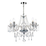 KAT0550 5 Light Chandelier Polished Chrome Acrylic Glass