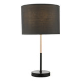 KEL4264 Table Lamp Matt Black Polished Copper With Shade