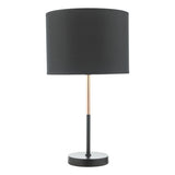 Table Lamp Matt Black Polished Copper With Shade