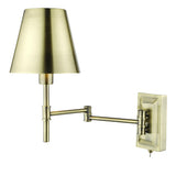 KEN0775 1 Light Swing Arm Wall Light Antique Brass