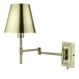 1 Light Swing Arm Wall Light Antique Brass