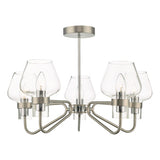 KET5446 5 Light Semi Flush Satin Chrome & Polished Chrome