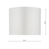 Cream Satin Drum Shade 25Cm