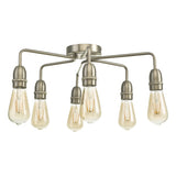 6 Light Flush Satin Chrome