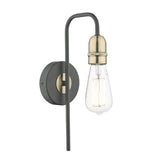 KIE0722 Wall Light Black & Antique Brass