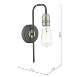 Wall Light Black & Antique Brass