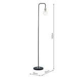Floor Lamp Black & Antique Brass