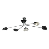 KRU6422 6Lt Semi Flush Black & Polished Chrome