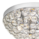3 Light Flush In Polished Chrome & Crystal