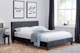 King Bed Black Crushed Velvet