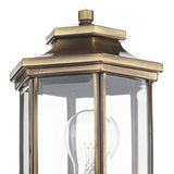 Outdoor Wall Light Antique Brass Glass Ip44