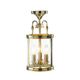 LAM0340 3 Light Lantern Dual Mount Polished Brass