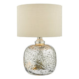 LAV4238 Dual Light Table Lamp Polished Nickel Volcanic Glass With Shade