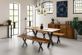 1.6 Dining Table with X Shaped Legs - Russet