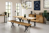 2.0 Dining Table with X Shaped Legs - Natural