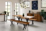 2.0 Dining Table with X Shaped Legs - Russet