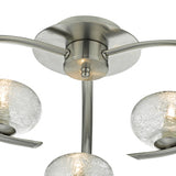3 Light Semi Flush Satin Chrome Glass