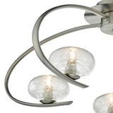 5Lt Semi Flush Satin Chrome & Sugar Cane Glass