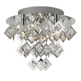 LEO5250 3 Light Flush Polished Chrome & Clear Glass