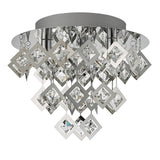 3 Light Flush Polished Chrome & Clear Glass