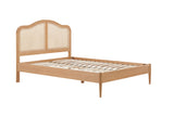 Super King Rattan Bed Oak