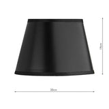 Black Faux Silk Oval Shade 20Cm