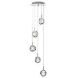 LIV0550 5 Light Cluster Pendant Polished Chrome Glass Led